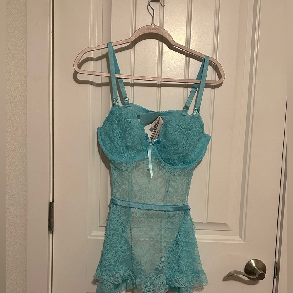 Victoria's Secret 11216949 Wicked La Fleur Open Back Babydoll Sz XL